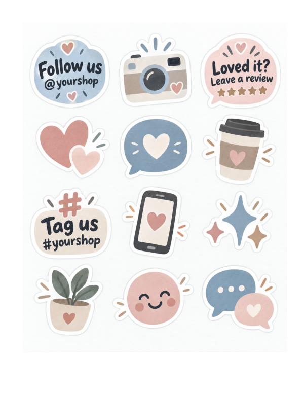 Preview of Printable Social and Review Stickers
